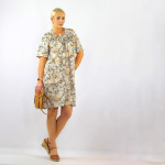 linen blend - Simone leaves beige linen blend - Simone leaves beige