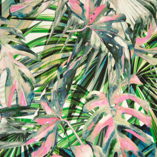 viscose jersey Hilco palm leaves green