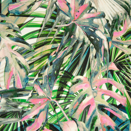 viscose jersey Hilco palm leaves green