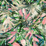 viscose jersey Hilco palm leaves green