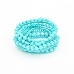 Pompomborte - 6mm light turquoise (w)