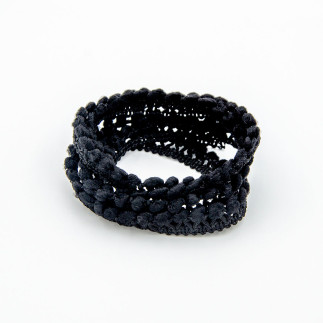 Pompomborte - 6mm black (in)