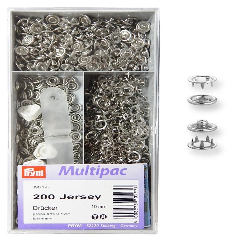 Lot de boutons-pression jersey sans couture Prym