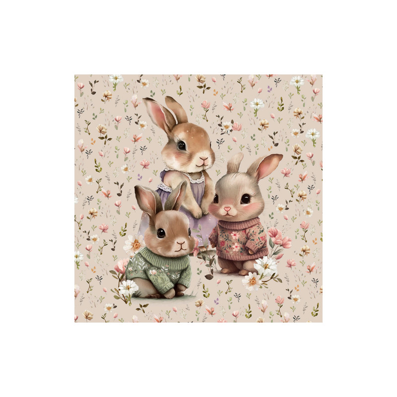 French Terry - Bunnykids light brown 40 x 50 cm