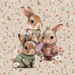 French Terry - Bunnykids light brown 40 x 50 cm