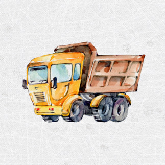 French Terry -  Truck light grey 40 x 50 cm