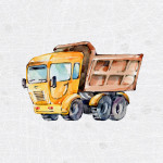 French Terry -  Truck light grey 40 x 50 cm