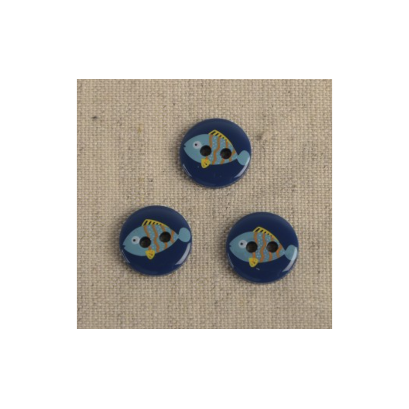 Bouton - Poisson bleu