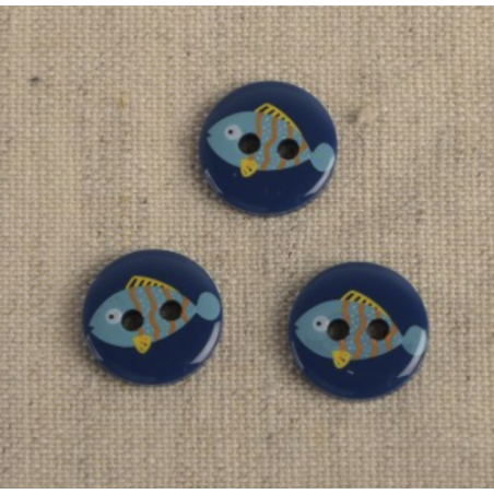 Bouton - Poisson bleu