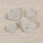 Bouton - Coeur scintillant blanc 13 mm