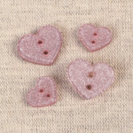 Button - Glitter Heart old pink 13mm