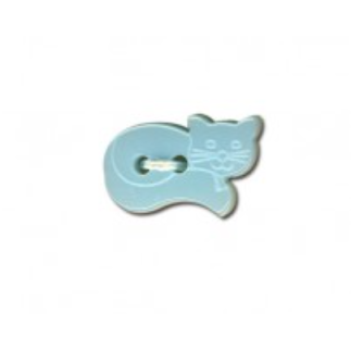 Button - Cat light blue