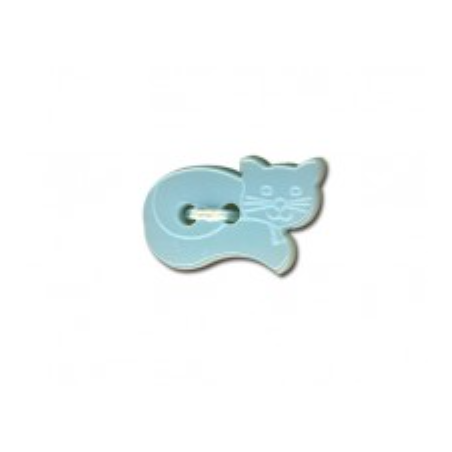 Button - Cat light blue