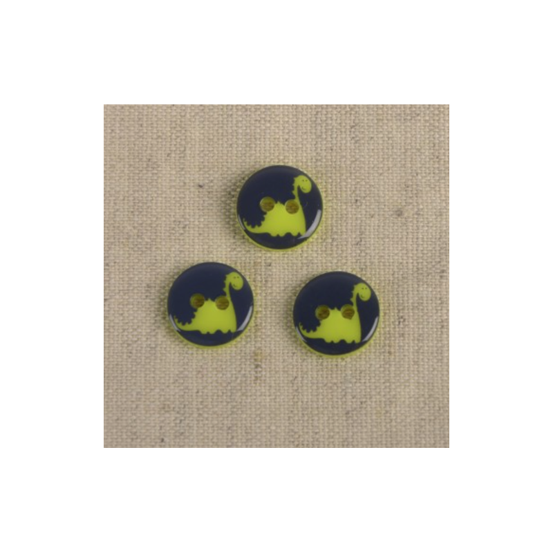 Bouton - Dino bleu