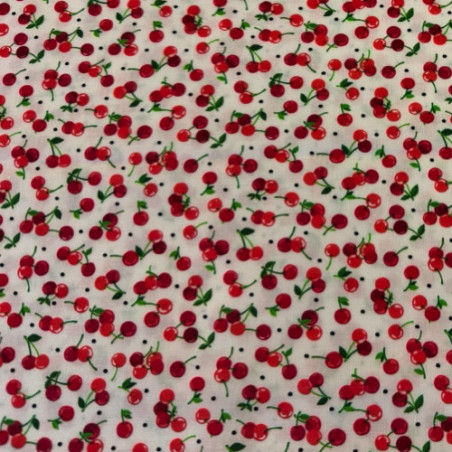 Cotton - Mini Cherries off-white