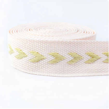 Sangle 38 mm - Flèches en forme de cœur rose clair