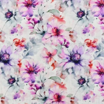 Viscose-Leinen - Aquarell Flowers ecru