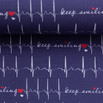 Räschte - Baumwolle - Toni Keep Smiling dunkelblau 43cm