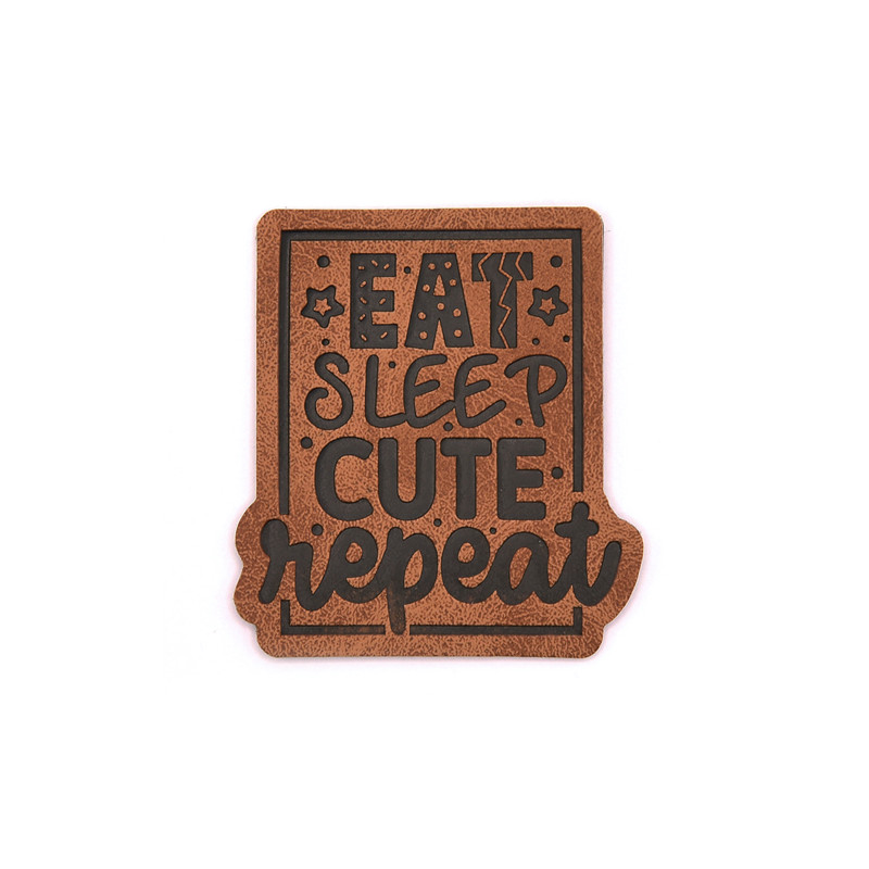 Kunstlederlabel - Eat sleep cute repeat