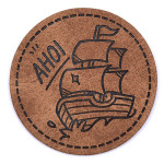 XXL Kunstlederlabel - Ahoi round brown