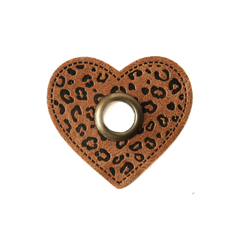 Eyelet Patches -Leo Heart brown/bronze