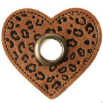 Eyelet Patches -Leo Heart brown/bronze