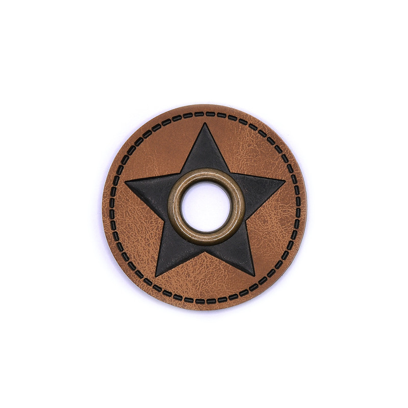 Ösen Patches - Big Star braun/bronze