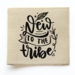 Cotton label - New to the tribe ecru