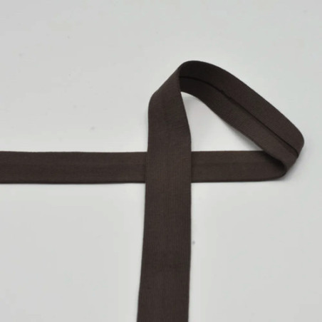 Jersey edging tape - dark brown (qt 580)