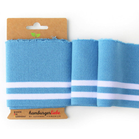 Cuff me Bold - bleu ciel/blanc