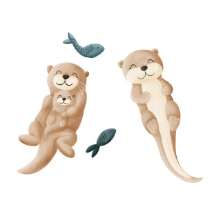 Iron-on transfers - Mrs Mint Design - Otter Set small