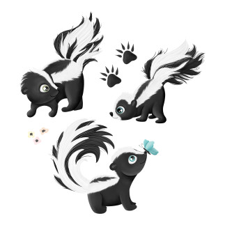 Iron-on transfers - Mrs Mint Design - Skunk Set