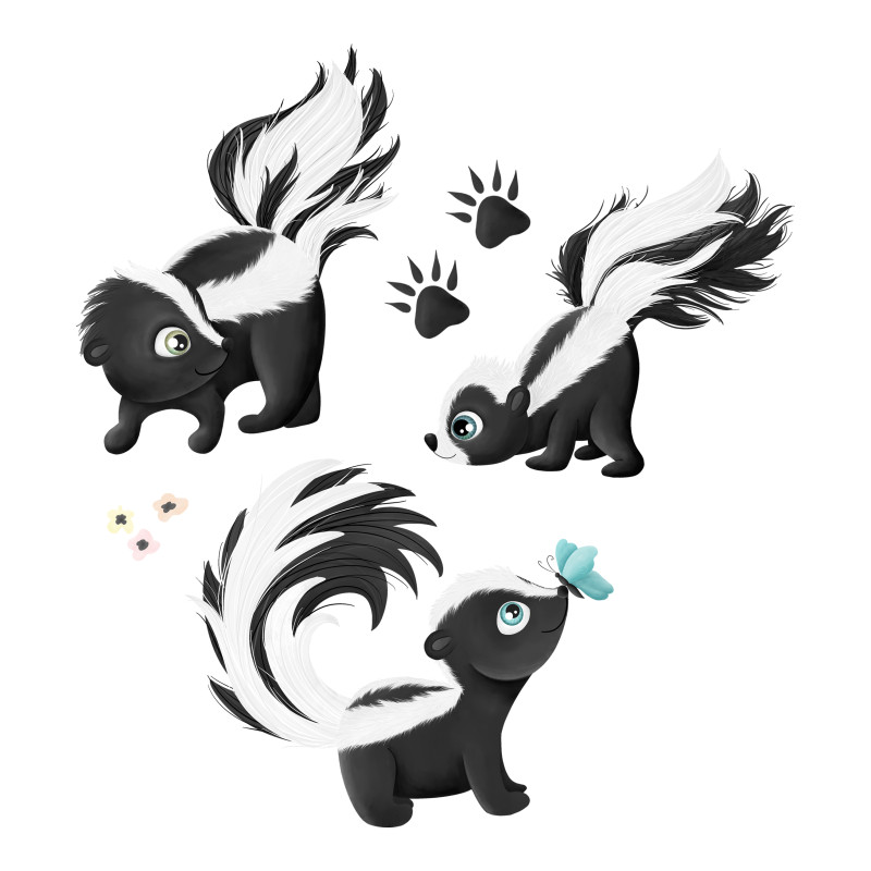 Iron-on transfers - Mrs Mint Design - Skunk Set