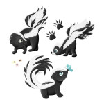 Iron-on transfers - Mrs Mint Design - Skunk Set
