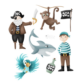 Iron-on transfers - Mrs Mint Design - Pirate Set