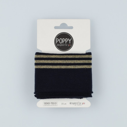 Poppy Cuff Lurex - navy / gold