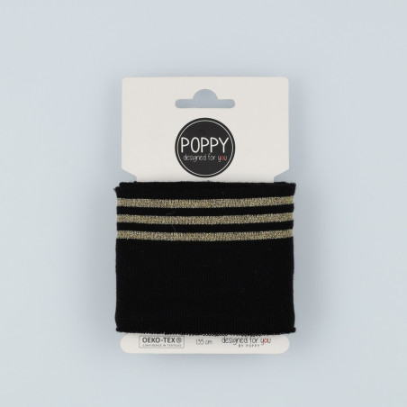 Poppy Cuff Lurex - noir / or