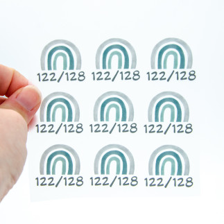 Iron-on patches - size labels rainbow mint