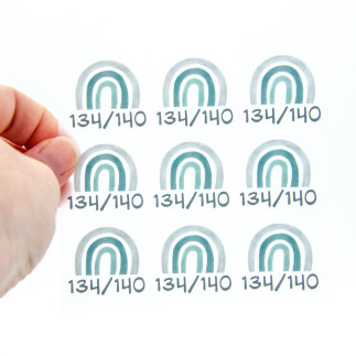 Iron-on patches - size labels rainbow mint