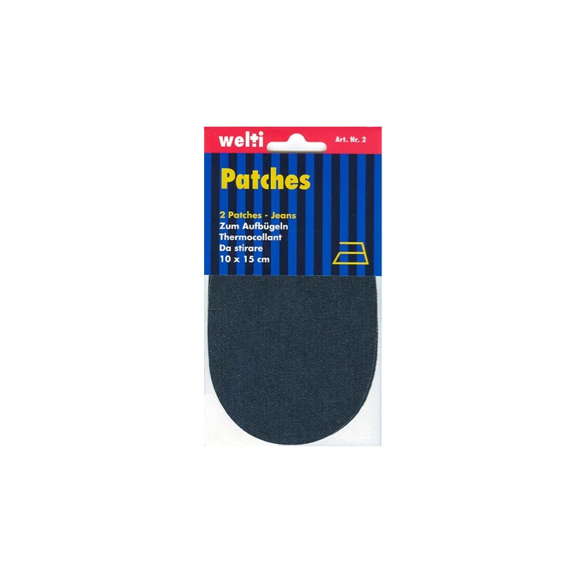 Patch tissu jeans patchs ovales bleu foncé