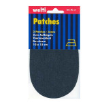 Patch tissu jeans patchs ovales bleu foncé