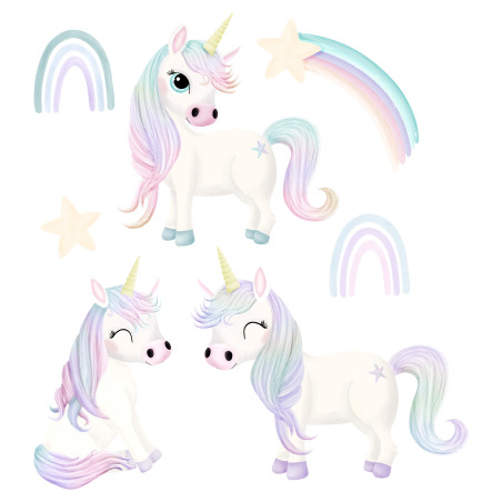 Bügelbilder - Mrs Mint Design - Licorne... Set
