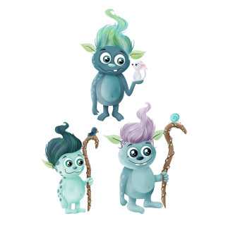 Transferts thermocollants - Mrs Mint Design - Trolls de la forêt
