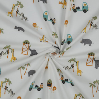 coton tissé - Safari blanc