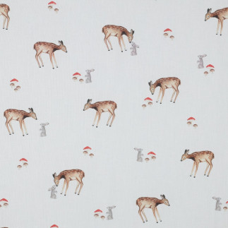 coton tissé - Deer Friends blanc