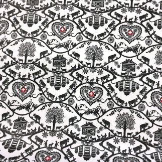 Oilcloth acrylic - silhouette Gasser white