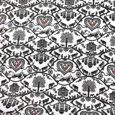 Oilcloth acrylic - silhouette Gasser white
