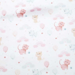 Jersey - Kittens Rainbow & Balloons offwhite