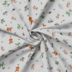 Organic Jersey - Safari animals ecru