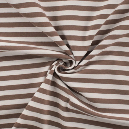 Jersey - YD stripes taupe-white